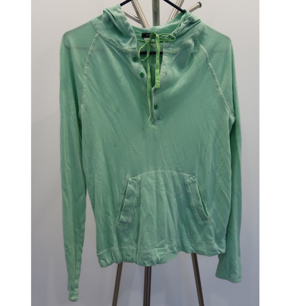 Spring Green J Crew Drawstring Hoodie